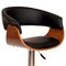 Armen Living Paris Black Faux Leather Adjustable Height Swivel Walnut Wood and Chrome Bar Stool LCPASWBABLWA - alternate 4